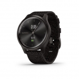 Garmin vivomove Style fekete bors fekete nylon szjjal, szrke csattal